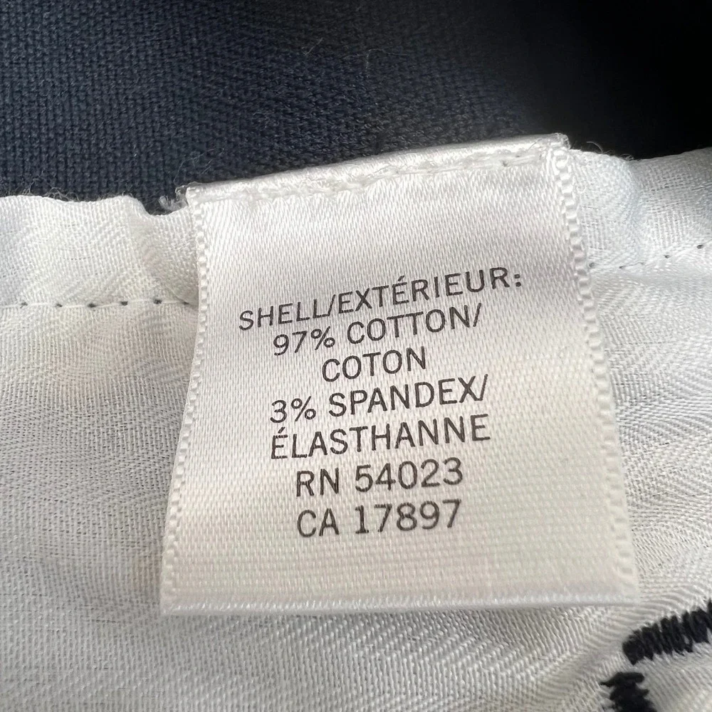 Banana Republic Chino Shorts Womens 10 Navy Blue Cotton Stretch Mid Rise Coastal